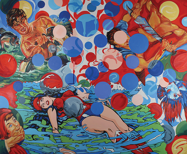 Ciro Quintana, El naugragio de Wonderland, 2007, oil on linen, 71 x 88.5 in
