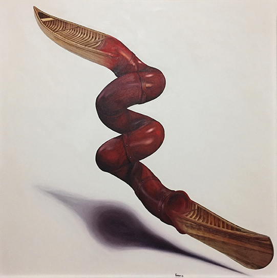 Yourden Ricardo, Cuando el efecto se convierte en causa, 2016, oil on canvas, 59 x 59