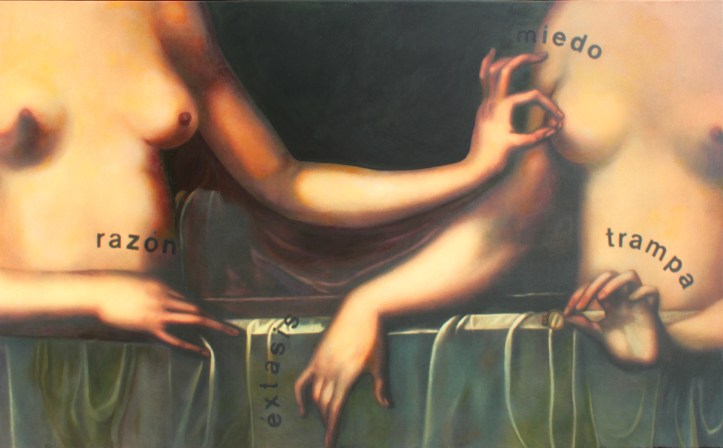 Consuelo Castañeda, Los secretos de Fontainebleau II, 2016, printing of canvas, 48 x 78”